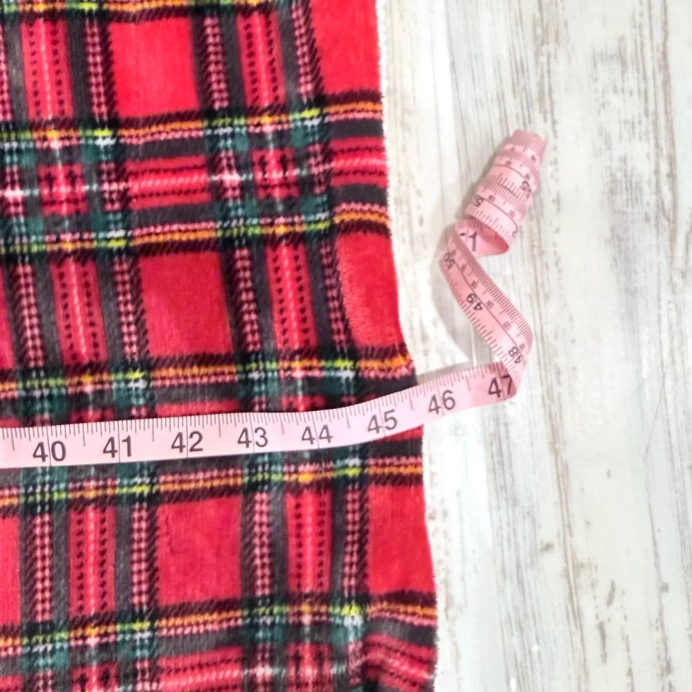Red Plaid Blanket with Sherpa Lining